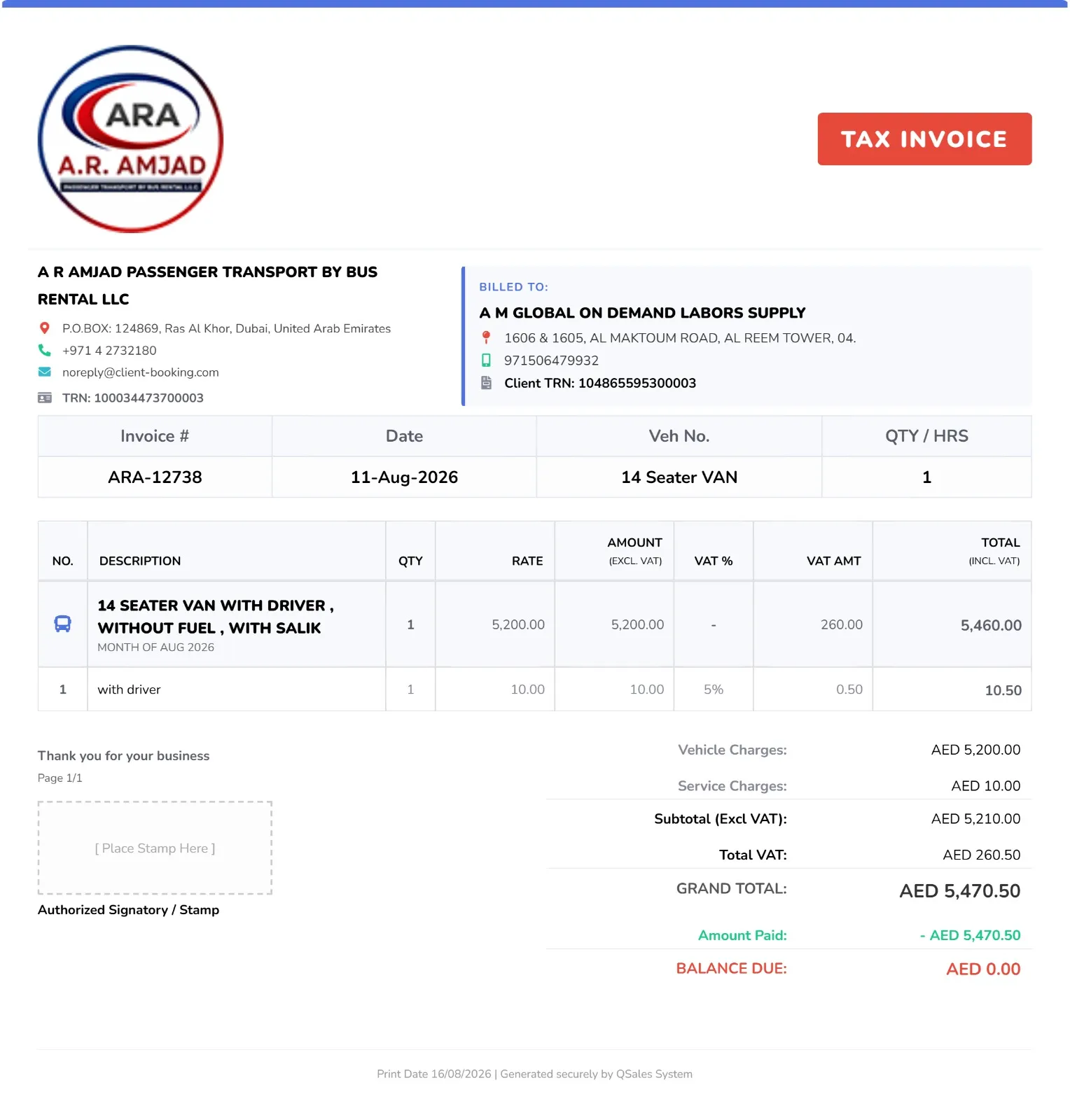 PDF Invoice